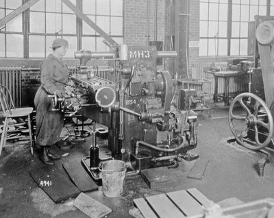 Female worker in a factory during World War One, c.1917 by American Photographer